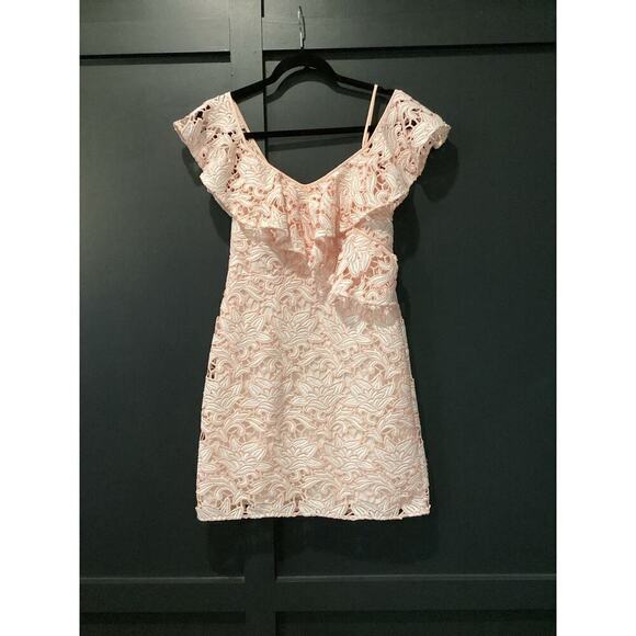 Club Monaco NAWALE DRESS ROBE PINK MIX/ROSE floral tier lace Mini dress nwt 4 - Picture 14 of 15